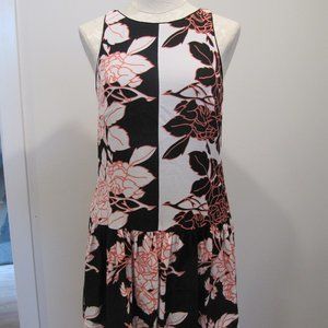 Anthropologie MAEVE Bold Floral Dress in Pink, Black & White, Size 4